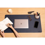 Anecdote Vegan Leather Desk Pad - Large Desk Mat Mouse Pad for Office, Keyboard & Laptop, Easy Clean, Black, 17x23.5