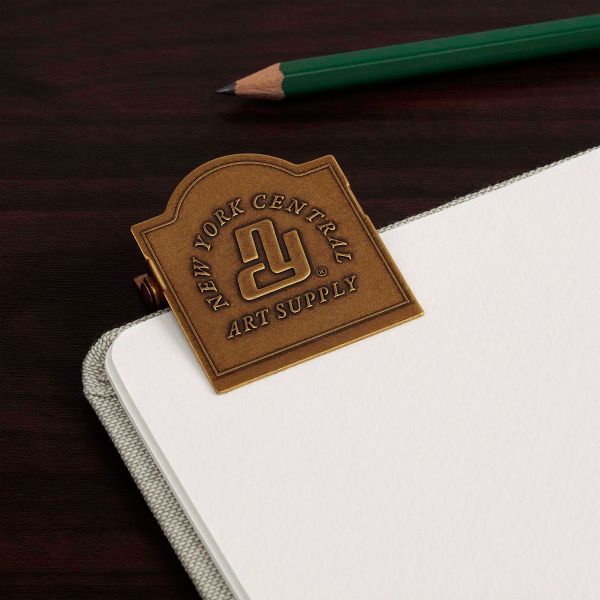 New York Central Decorative Embossed Brass Book Clip