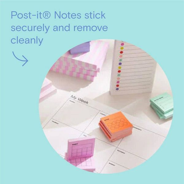 Noted by Post-it Weekly Calendar, White with pre-printed days: Office Supplies, 7.5x10 Inches, Uncoated Paper