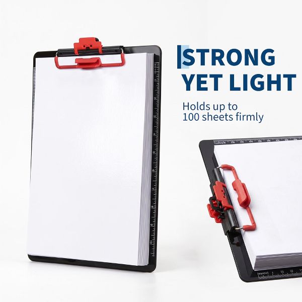 Set of 4 Upgraded Clipboard with Pen Clip, PET Clipboard Writing Board with Pen Holder for Office School, Portable Lightweight Durable Clipboard