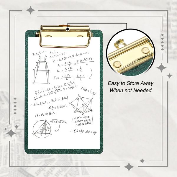 Unique Bargains Glitter Design Office Supplies Acrylic Clipboards 6.02 x 3.94 Inch Black 1 Pc