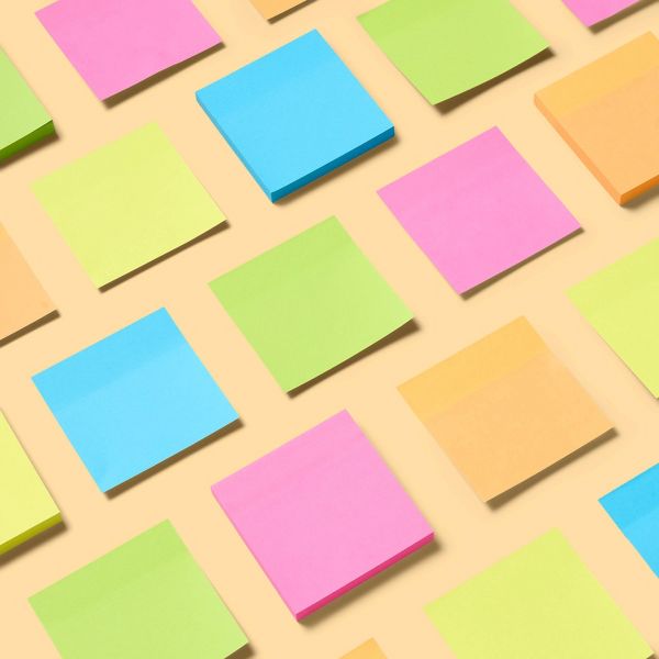 Sticky Notes 10pk 100ct per Pack - up&up™: 3x3 Inch Multicolor, Uncoated Paper, Office Supplies, Glue Binding