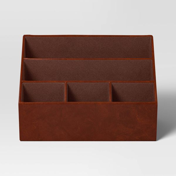 Faux Leather 5 Slot Desktop Organizer - Threshold™
