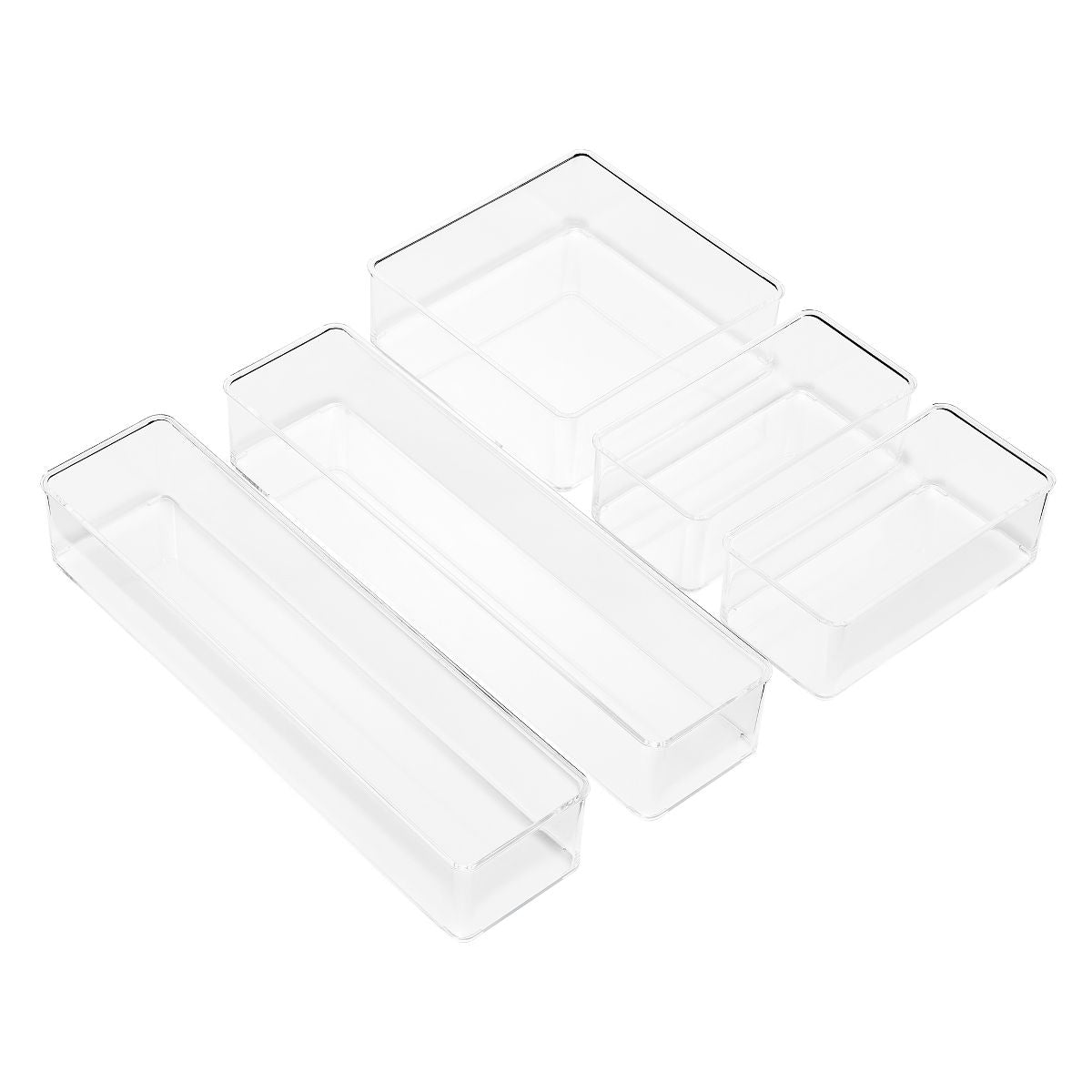 Sorbus 4-Piece Clear Acrylic Office Drawer Organizer Set - Perfect for pens, craft supplies & more