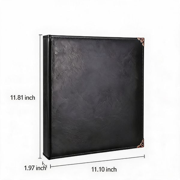 2 Pack Blue Vintage PU Smooth Texture, 3-Hole Ring Binder , Durable Retro Elegant Professional Office School Business Three-Ring Binder