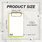 Unique Bargains Glitter Design Office Supplies Acrylic Clipboards 6.02 x 3.94 Inch Black 1 Pc