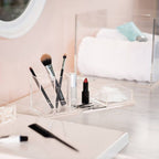 RUSSELL + HAZEL Acrylic Pencil Bloc: Clear Desk Organizer & Holder, Office Supplies, 4x4x4 Acrylic Pencil Holder