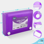 3" X 5" Index Card Case Holds 100 Cards Includes Business Card/Index Holder and 5 Tab Dividers Comes in Assorted Colors - 4-Pack Multicolor