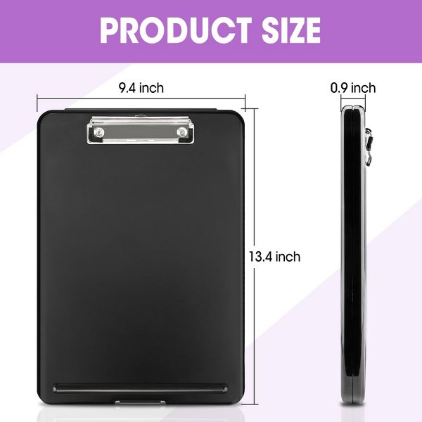 8 Pack Heavy Duty Clipboard with Storage, Durable PP Plastic Clipboards 9.4x13.4 Inches with Pen Holder for Nurses, Teachers, Office School Supplies