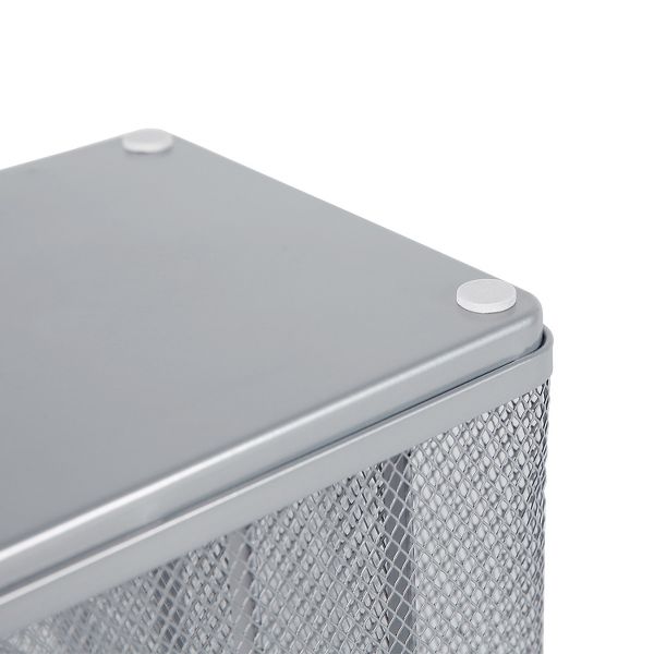 Mesh Medium Desktop Organizer Silver - Brightroom™: Steel Desk Tool Holder, Office Supplies, 7"x7"x6"