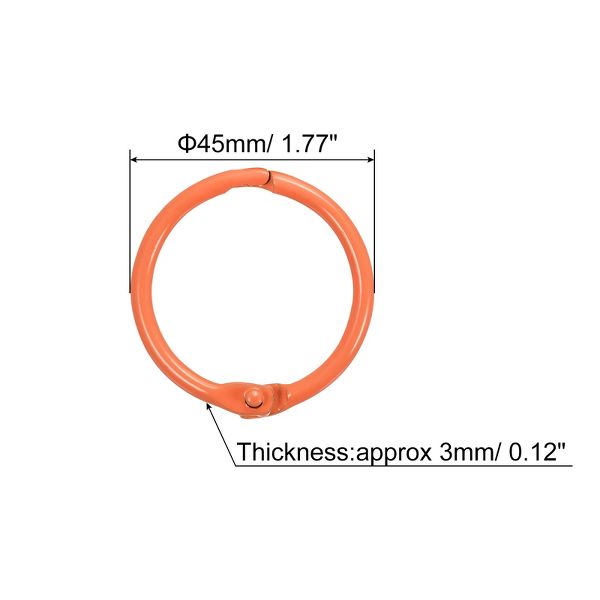 Unique Bargains Carbon Steel Office Supplies Loose-Leaf Book Binder Rings 10 Pcs Black