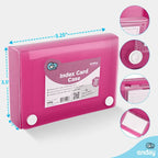 3" X 5" Index Card Case Holds 100 Cards Includes Business Card/Index Holder and 5 Tab Dividers Comes in Assorted Colors - 4-Pack Multicolor
