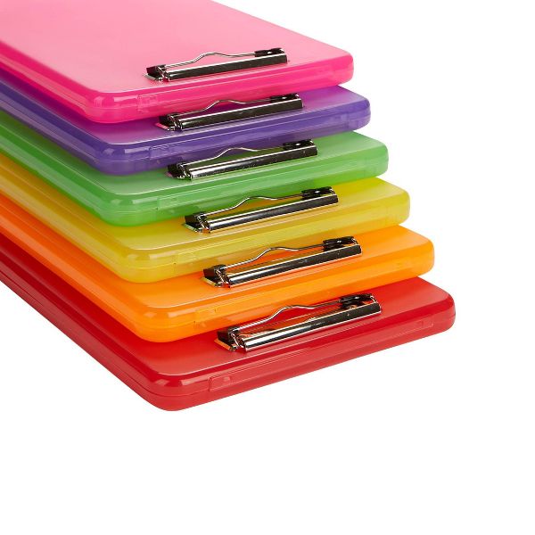 Mind Reader 6pk Plastic Clipboard Letter Storage Translucent