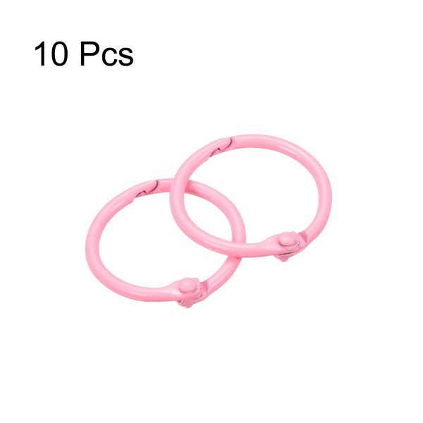 Unique Bargains Carbon Steel Office Supplies Loose-Leaf Book Binder Rings 10 Pcs Black