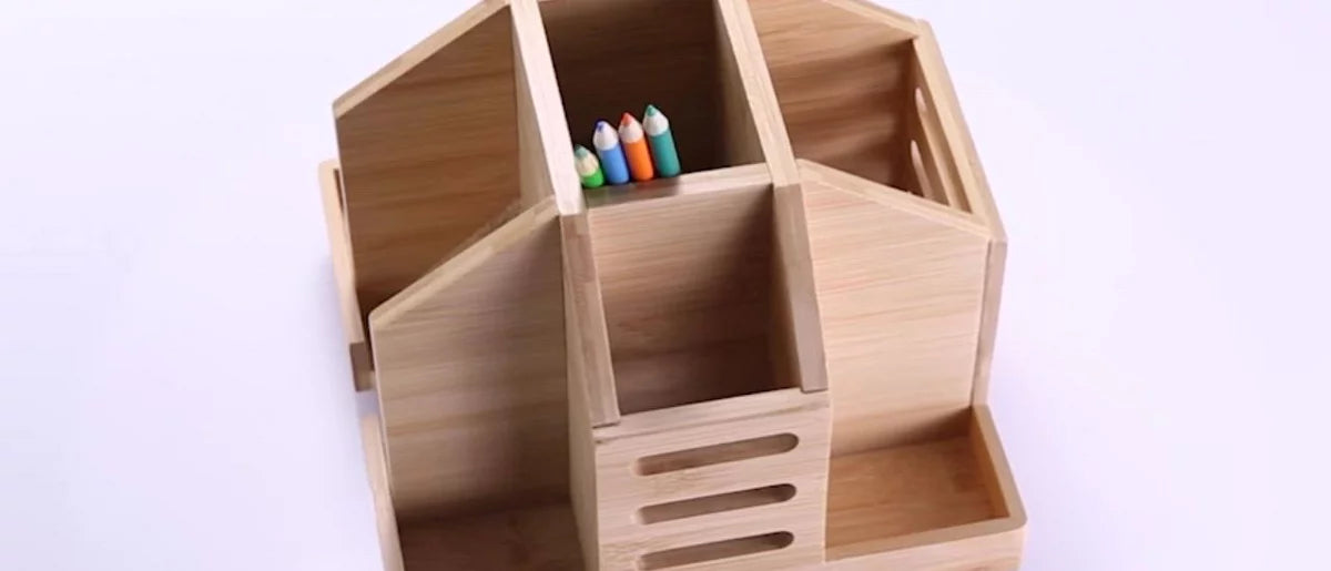 Officemate® Bamboo Rotary Organizer