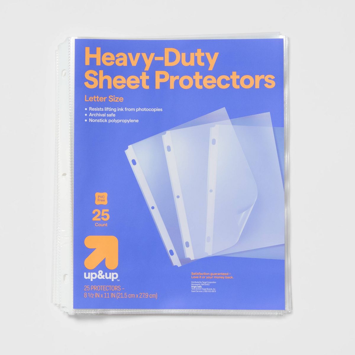 100ct Letter Sheet Protectors Clear - up&up™: Plastic Page Protectors for 8.5x11 Inch Documents, 100 Pack