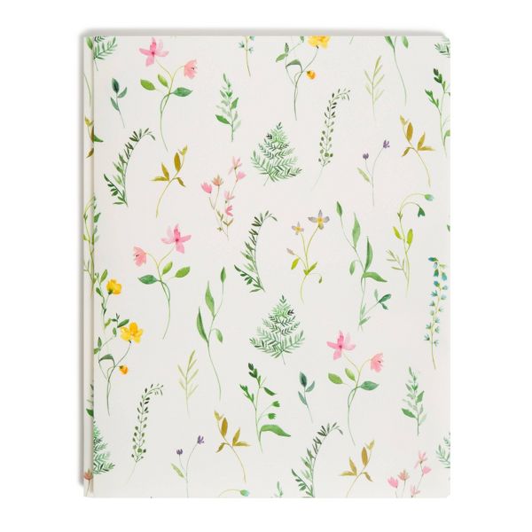 U Brands 2 Pocket Fashion Plastic Folder Pressed Botanicals Cream, School Supplies